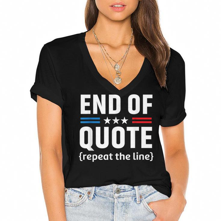 Funny Joe End Of Quote Repeat The Line  V2 Women's Jersey Short Sleeve Deep V-Neck Tshirt