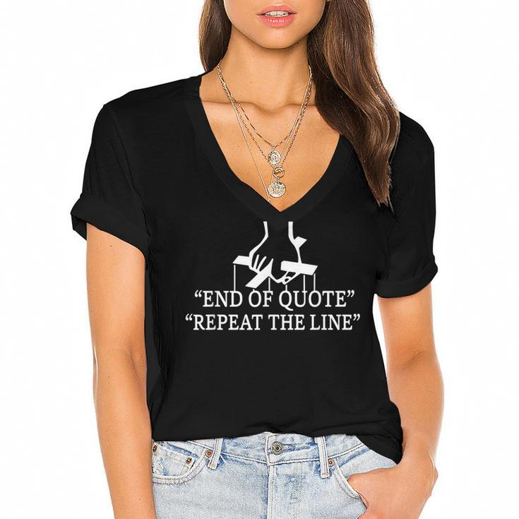 Funny Joe End Of Quote Repeat The Line  V3 Women's Jersey Short Sleeve Deep V-Neck Tshirt
