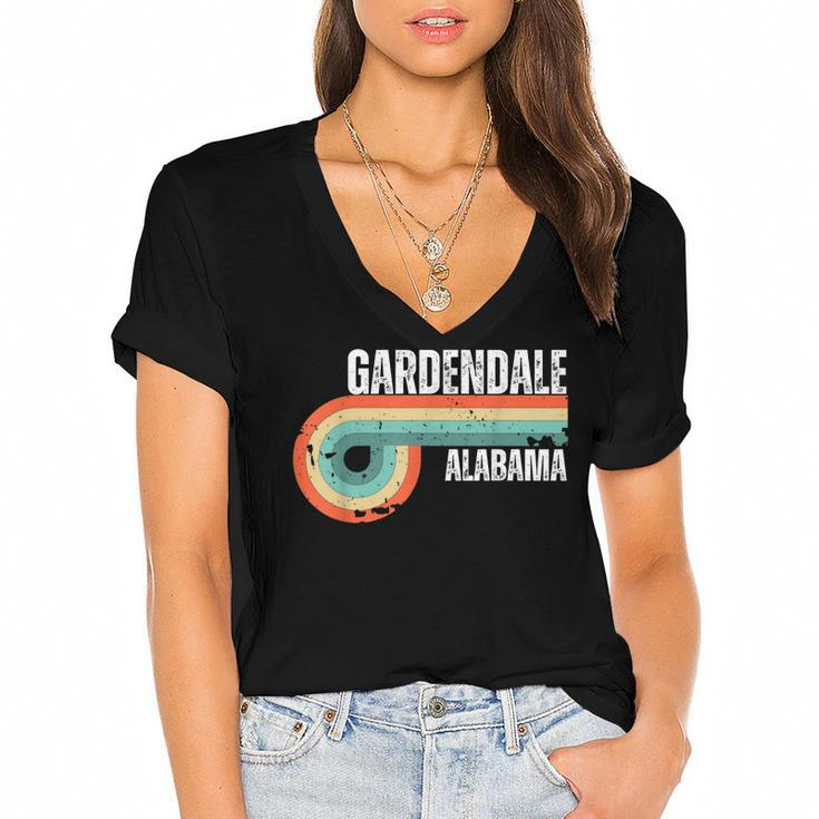 Gardendale City Alabama State Vintage Retro Souvenir  Women's Jersey Short Sleeve Deep V-Neck Tshirt