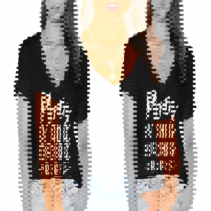 Mom By Choice For Choice Mother Mama Momma   Women's Jersey Short Sleeve Deep V-Neck Tshirt