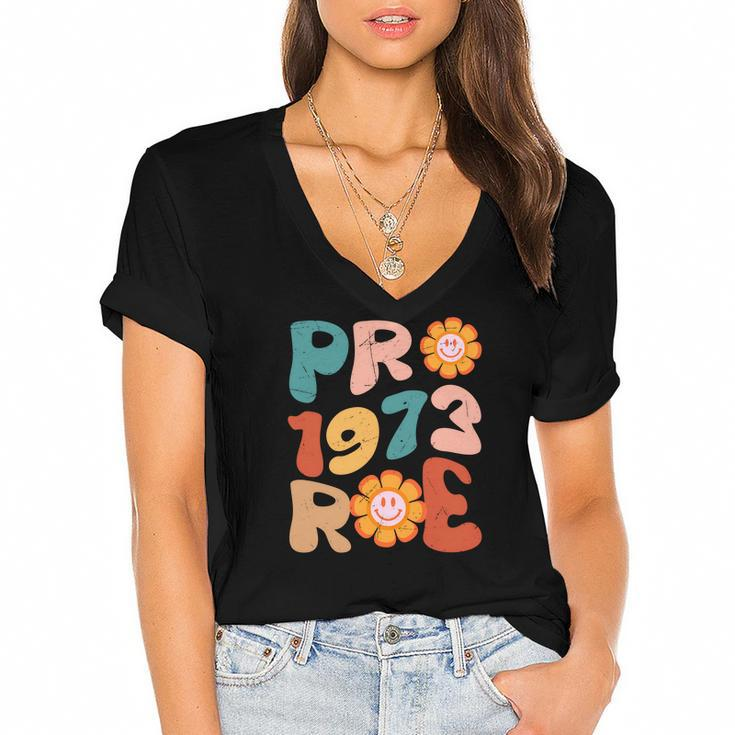 Reproductive Rights Pro Choice Pro 1973 Roe Women's Jersey Short Sleeve Deep V-Neck Tshirt