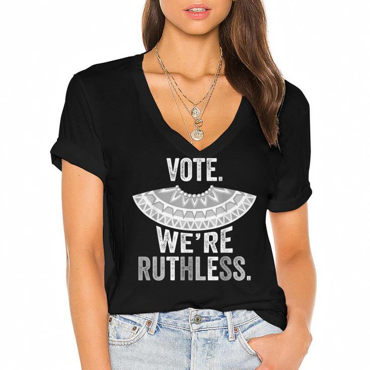 Women Vote Were Ruthless  Women's Jersey Short Sleeve Deep V-Neck Tshirt