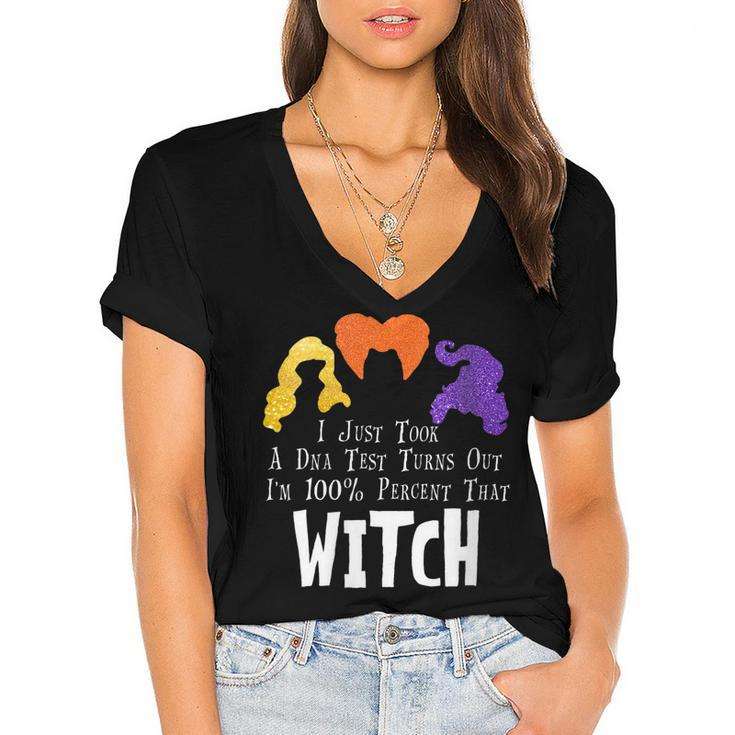 Womens I Just Took A Dna Test Turns Out Im 100 Percent That Witch  Women's Jersey Short Sleeve Deep V-Neck Tshirt