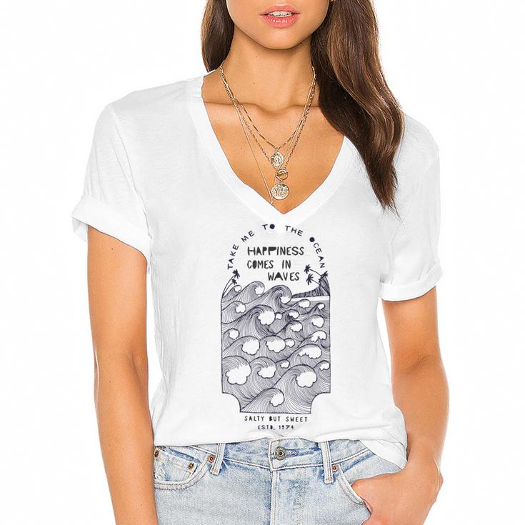 Women's Jersey Short Sleeve Deep V-Neck Tshirt