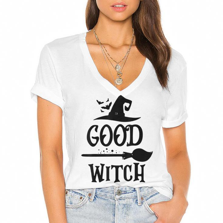 Im The Good Witch Halloween Matching Group Costume  Women's Jersey Short Sleeve Deep V-Neck Tshirt