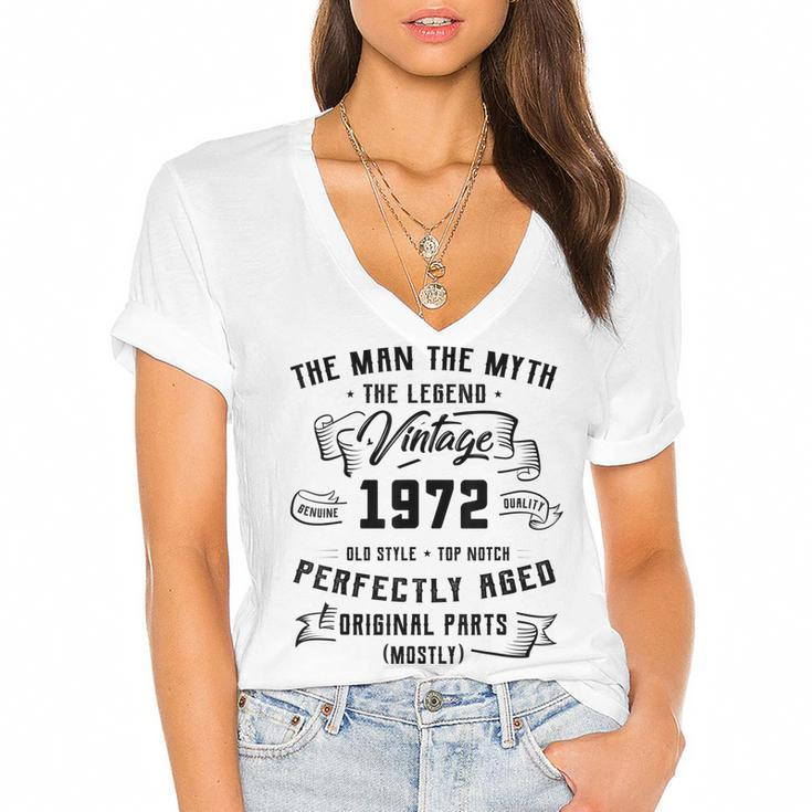 Mens Man Myth Legend 1972 50Th Birthday Gift For 50 Years Old  Women's Jersey Short Sleeve Deep V-Neck Tshirt