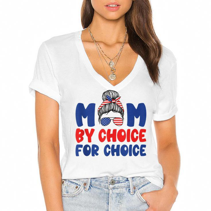 Mother By Choice For Choice Pro Choice Feminist Women Rights  Women's Jersey Short Sleeve Deep V-Neck Tshirt