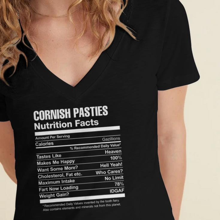 Cornish Pasties Nutrition Facts Funny Women's Jersey Short Sleeve Deep V-Neck Tshirt