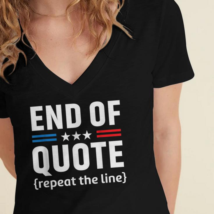 Funny Joe End Of Quote Repeat The Line V2 Women's Jersey Short Sleeve Deep V-Neck Tshirt