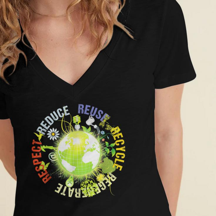 Love World Earth Day 2022 Mother Earth Day Everyday  V2 Women's Jersey Short Sleeve Deep V-Neck Tshirt