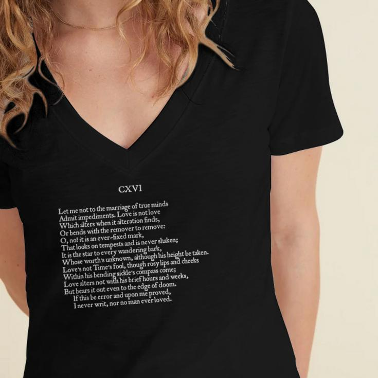 Shakespearian Sonnet-116 Poet Lover Women's Jersey Short Sleeve Deep V-Neck Tshirt