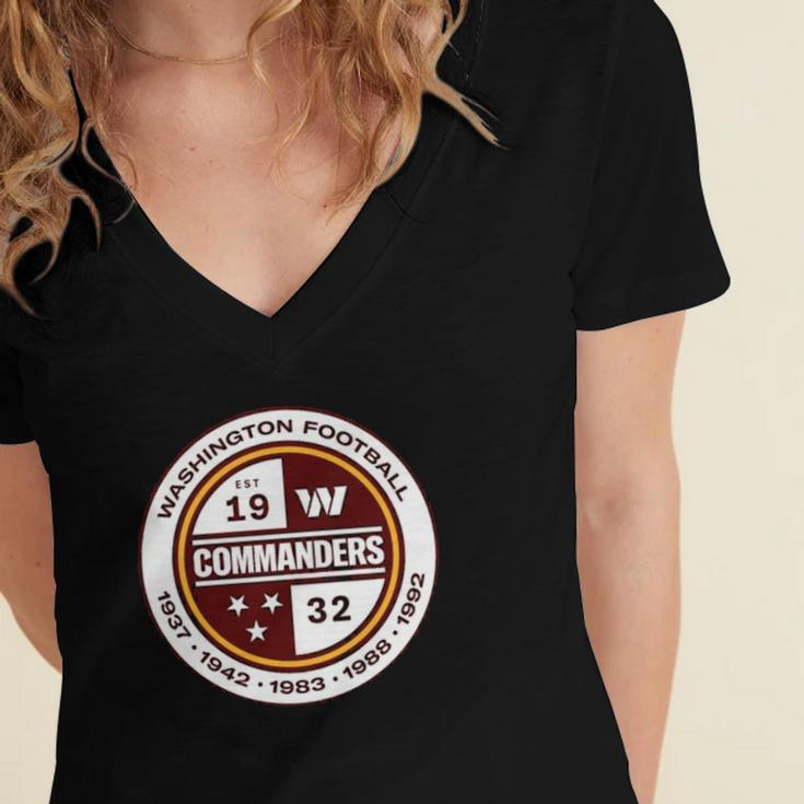 Washington Commanders Football Lovers Gifts Women's Jersey Short Sleeve Deep V-Neck Tshirt