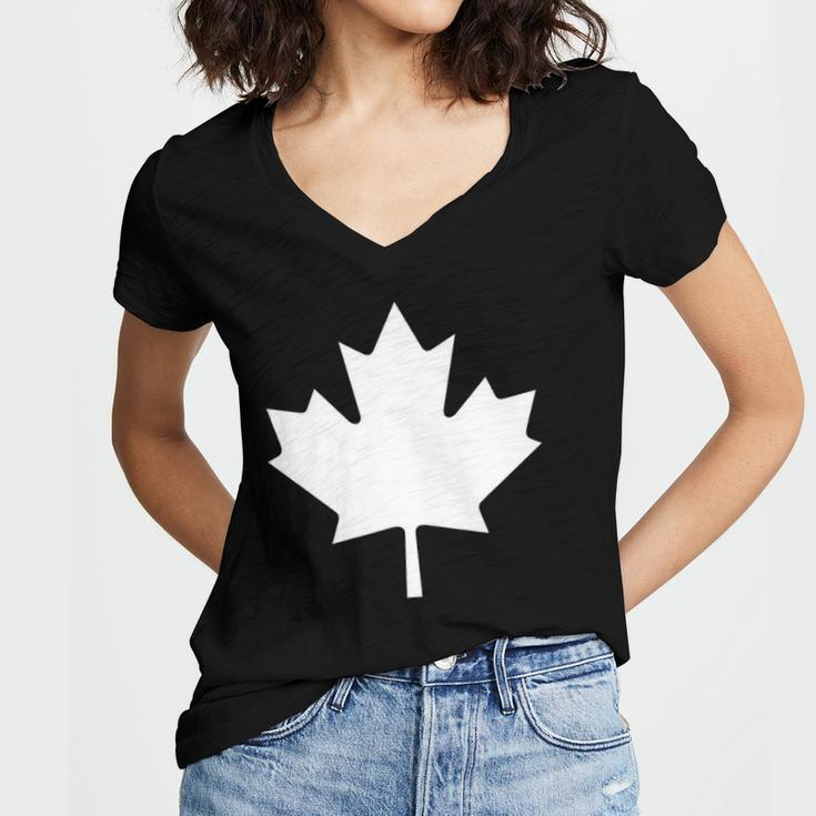 Canadian Flag Women Men Kids Maple Leaf Canada Day Women's Jersey Short Sleeve Deep V-Neck Tshirt