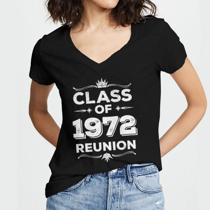 Class Of 1972 Reunion Class Of 72 Reunion 1972 Class Reunion Women's Jersey Short Sleeve Deep V-Neck Tshirt