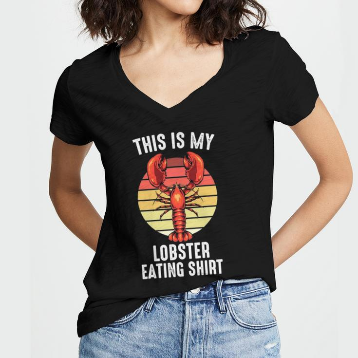 Crab &8211 This Is My Lobster Eating &8211 Shellfish &8211 Chef Women's Jersey Short Sleeve Deep V-Neck Tshirt