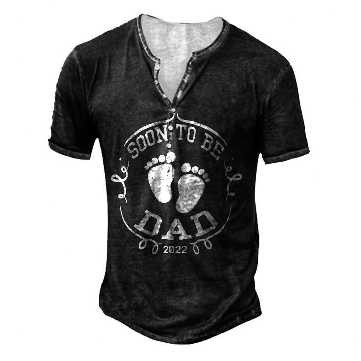 2022 Mens Soon To Be Dad 2022 Fathers Day First Time Daddy  Men's Henley Button-Down 3D Print T-shirt