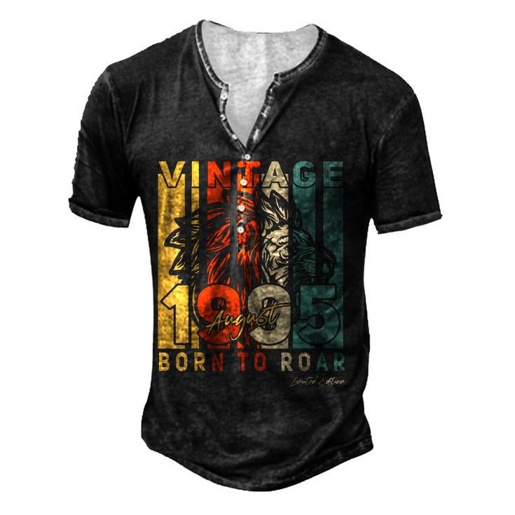 27Th Birthday Gifts August 27 Years Old Vintage 1995 Mens  Men's Henley Button-Down 3D Print T-shirt