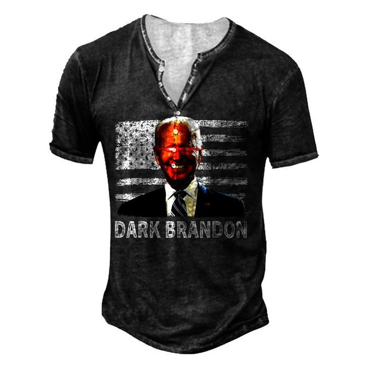 Dark Brandon Funny Biden Saving America Flag Political  Men's Henley Button-Down 3D Print T-shirt