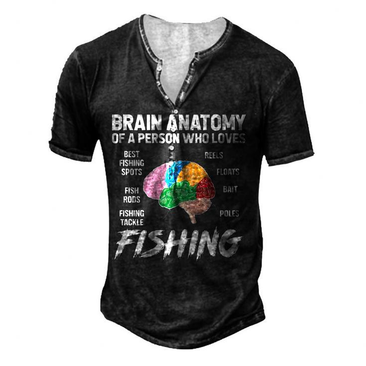 Fishing Brain Men's Henley T-Shirt