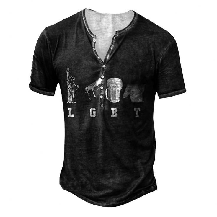 Liberty Guns Beer Men's Henley T-Shirt