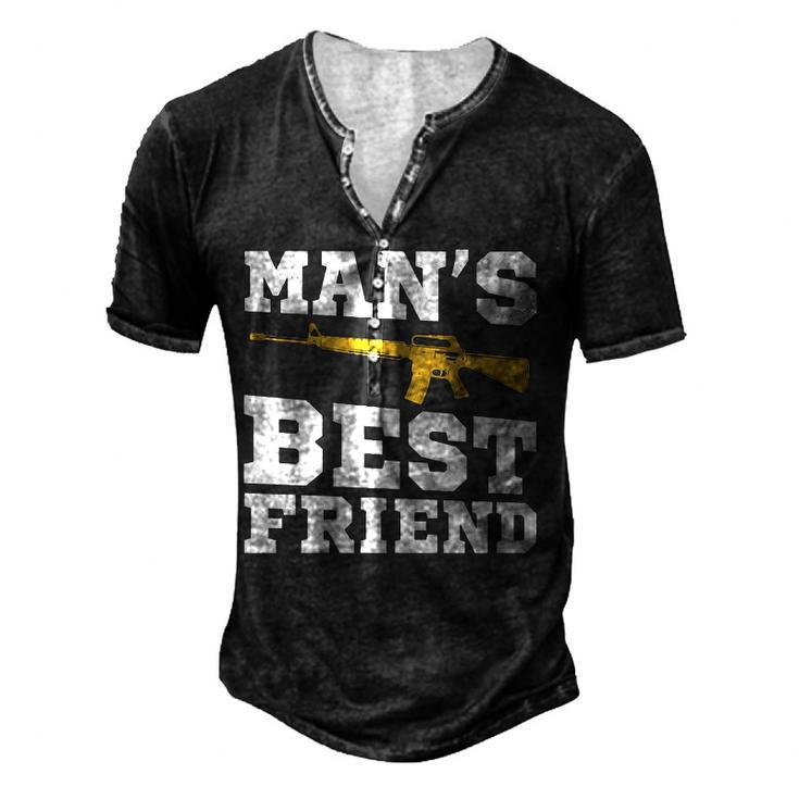 Mans Best Friend V2 Men's Henley T-Shirt