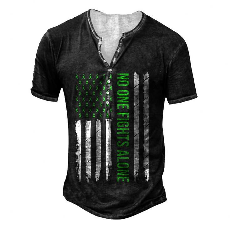 Mental Health Awareness Green Ribbon V2 Men's Henley Button-Down 3D Print T-shirt