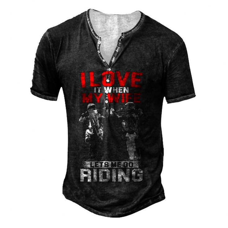 Motocross I Love My Wife Men's Henley T-Shirt