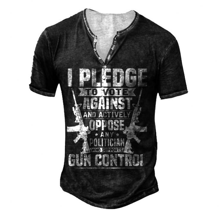 Pledge To Vote Against Gun Control Men's Henley T-Shirt