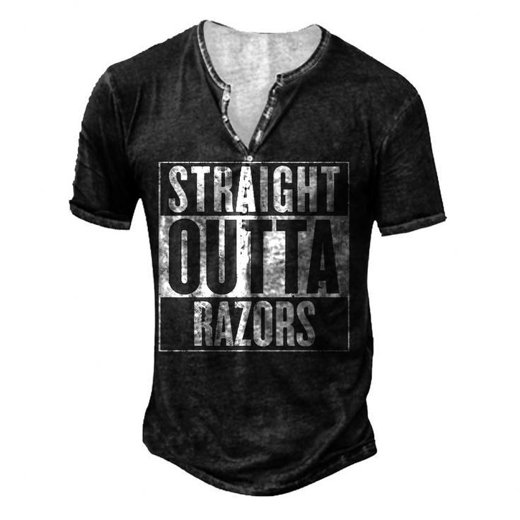 Straight Outta Razors V2 Men's Henley T-Shirt