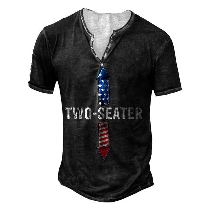 Two Seater 4Th Of July Day Vintage Men's Henley T-Shirt