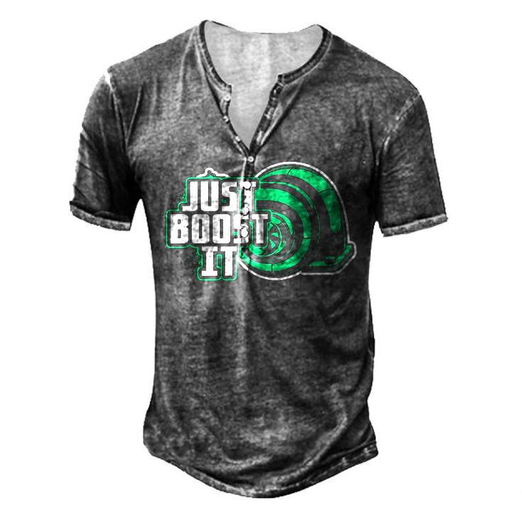 Just Boost It Men s Henley T Shirt Seseable UK