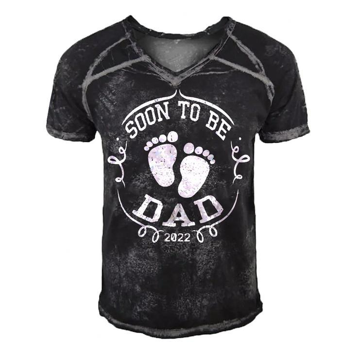 2022 Mens Soon To Be Dad 2022 Fathers Day First Time Daddy  Men's Short Sleeve V-neck 3D Print Retro Tshirt