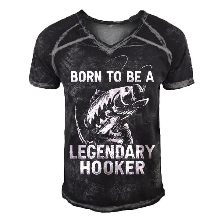 A Legendary Hooker Men's Short Sleeve V-neck 3D Print Retro Tshirt