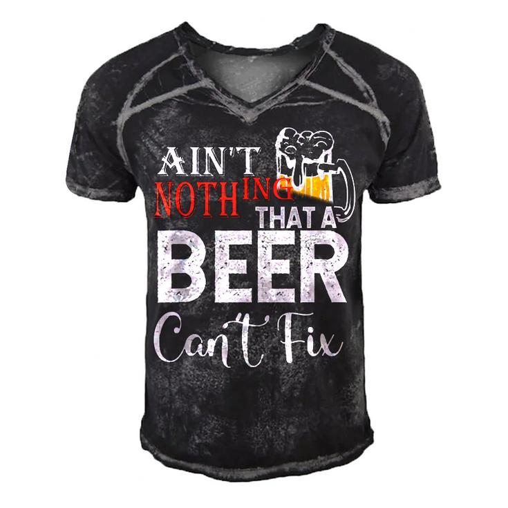 Aint Nothing That A Beer Cant Fix  V3 Men's Short Sleeve V-neck 3D Print Retro Tshirt