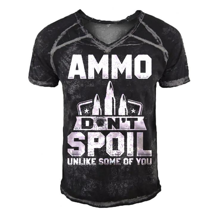 Ammo Dont Spoil Men's Short Sleeve V-neck 3D Print Retro Tshirt