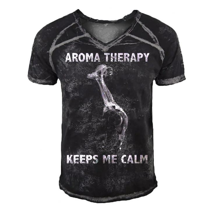 Aroma Therapy - Keeps Me Calm Men's Short Sleeve V-neck 3D Print Retro Tshirt