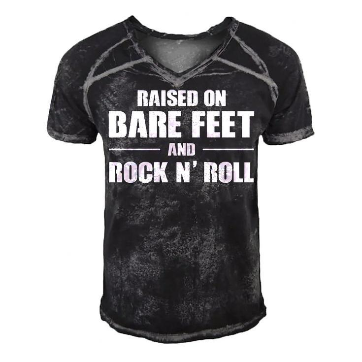 Bare Feet & Rock N Roll Men's Short Sleeve V-neck 3D Print Retro Tshirt