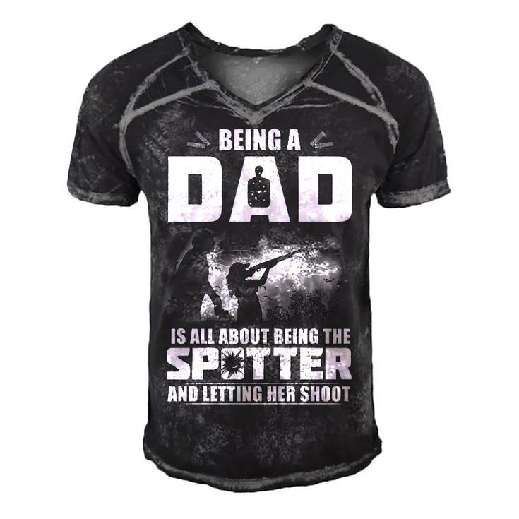 Being A Dad - Letting Her Shoot Men's Short Sleeve V-neck 3D Print Retro Tshirt