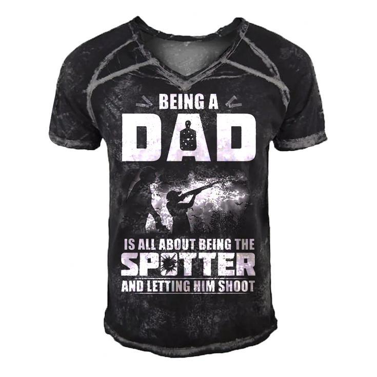 Being A Dad - Letting Him Shoot Men's Short Sleeve V-neck 3D Print Retro Tshirt