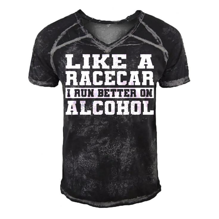 Better On Alcohol Men's Short Sleeve V-neck 3D Print Retro Tshirt