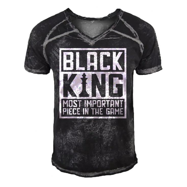 Black King The Most Important Piece In The Game African Men Men's Short Sleeve V-neck 3D Print Retro Tshirt