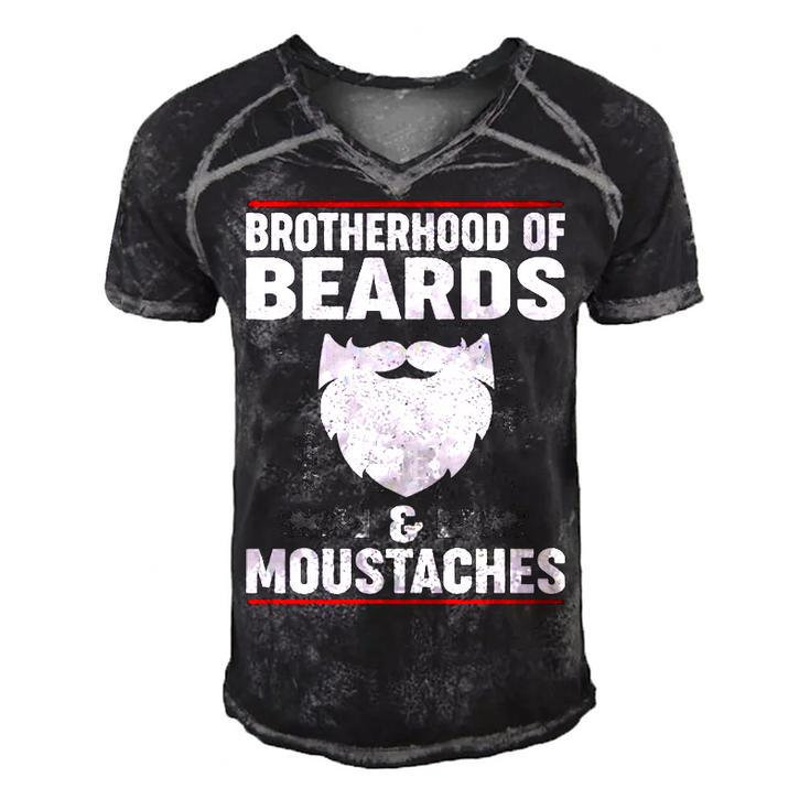 Brotherhood Beards Men's Short Sleeve V-neck 3D Print Retro Tshirt