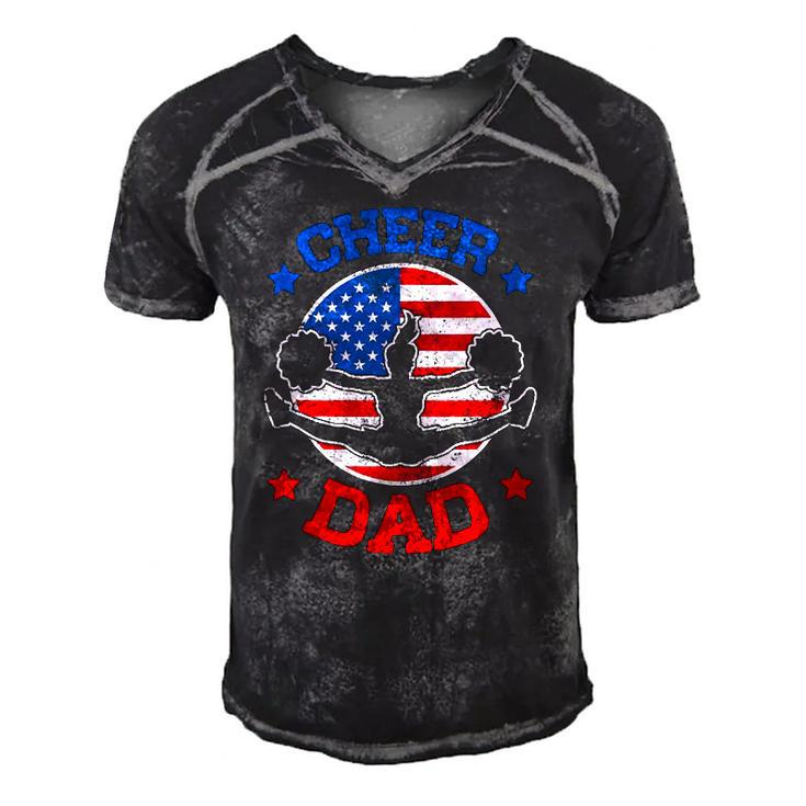 Cheer Dad Proud Fathers Day Cheerleading Girl Competition Men's Short Sleeve V-neck 3D Print Retro Tshirt