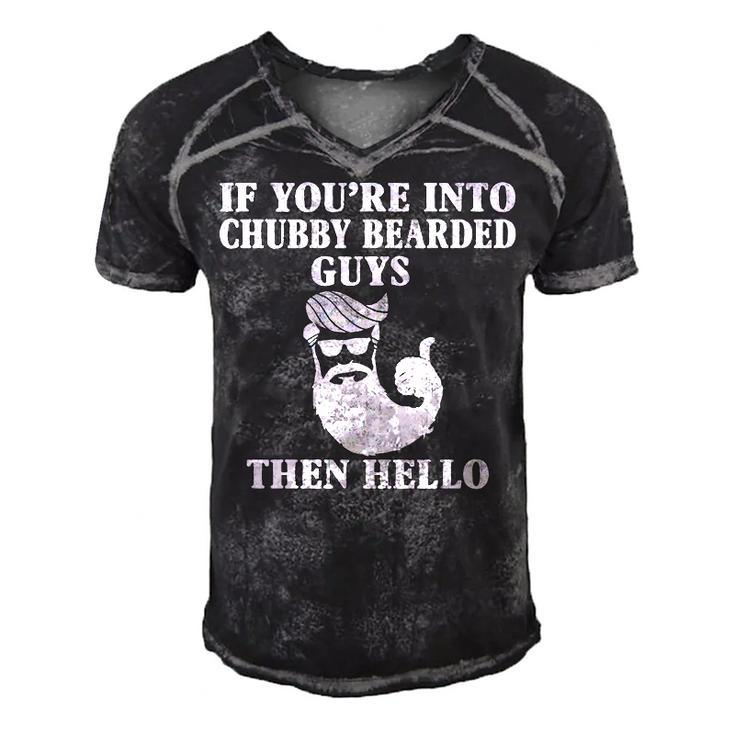 Chubby Bearded Dudes Men's Short Sleeve V-neck 3D Print Retro Tshirt