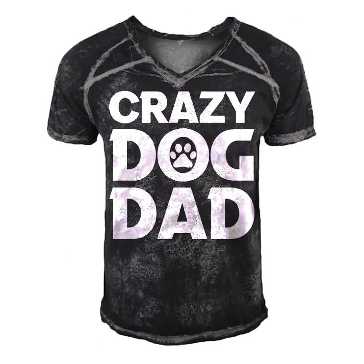 Crazy Dog Dad V2 Men's Short Sleeve V-neck 3D Print Retro Tshirt