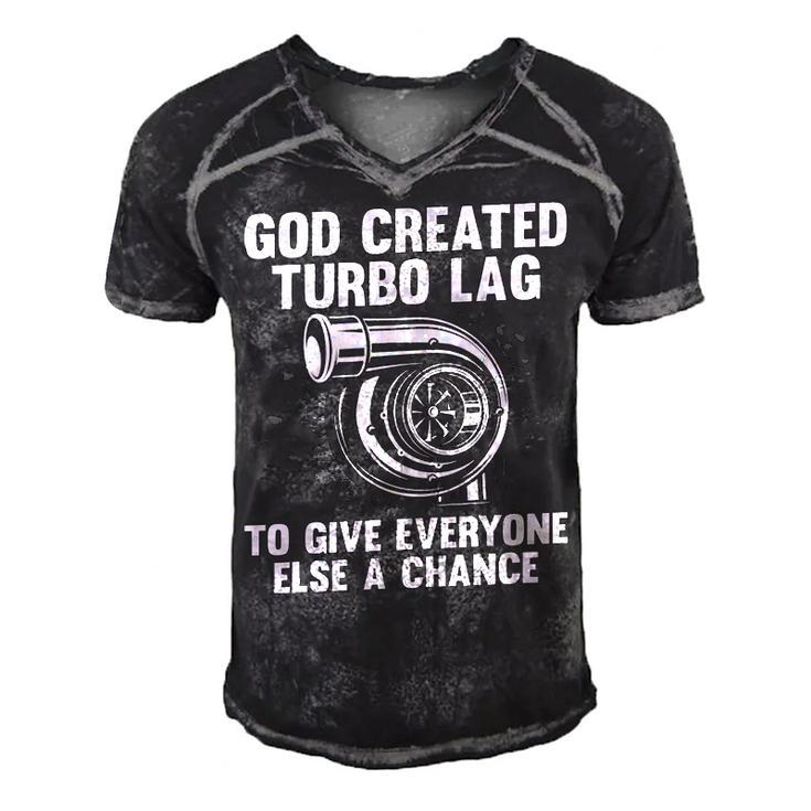 Created Turbo Lag Men's Short Sleeve V-neck 3D Print Retro Tshirt