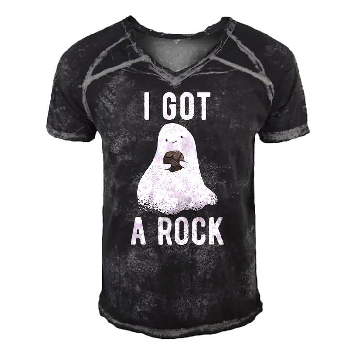 Cute Ghost Halloween I Got A Rock Men's Short Sleeve V-neck 3D Print Retro Tshirt