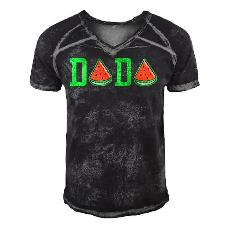 Dada Daddy Watermelon Summer Vacation Funny Summer Men's Short Sleeve V-neck 3D Print Retro Tshirt