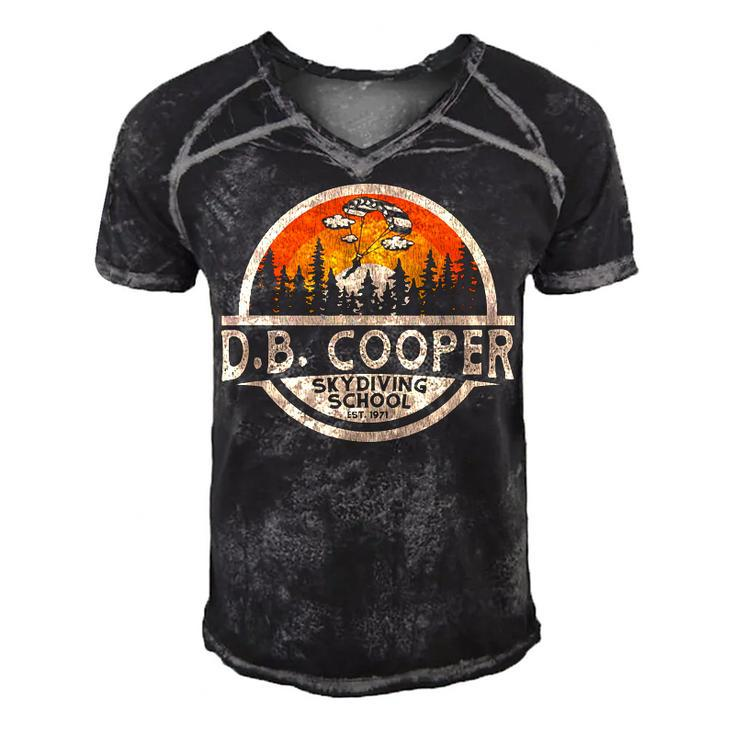 Db Cooper Skydiving School  V2 Men's Short Sleeve V-neck 3D Print Retro Tshirt