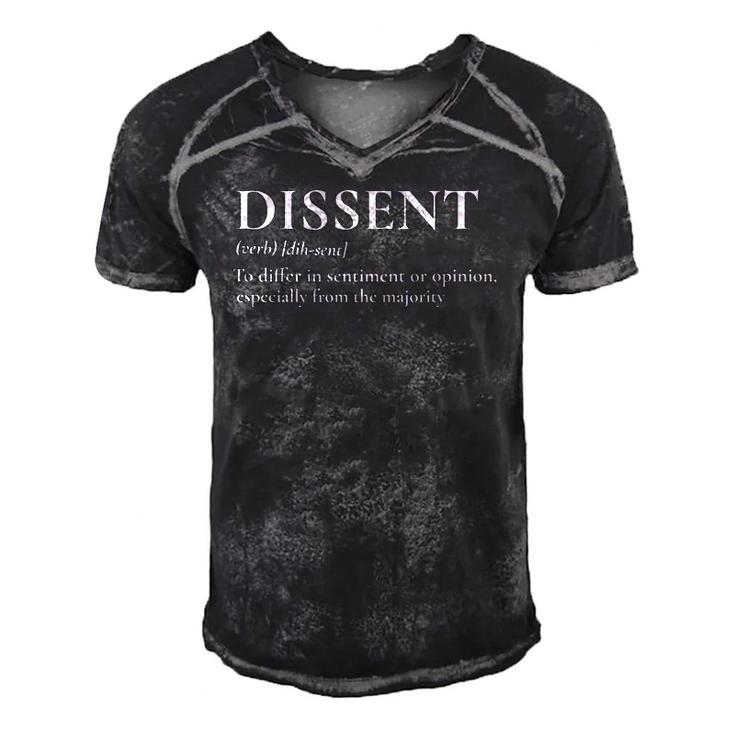 Definition Of Dissent Differ In Opinion Or Sentiment Men's Short Sleeve V-neck 3D Print Retro Tshirt